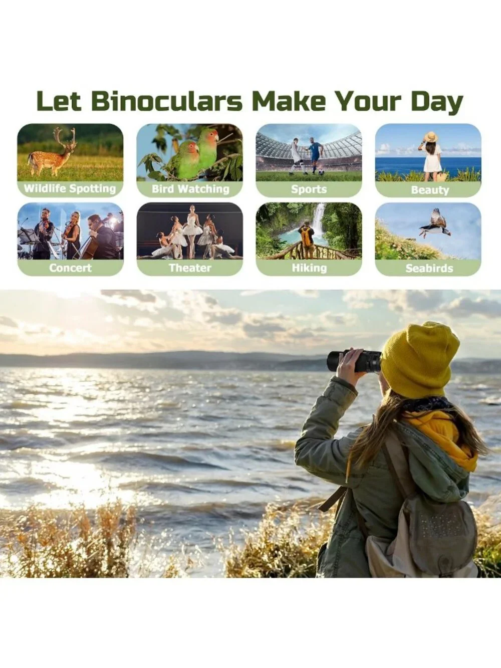 Powerful 15x50 Binoculars for Adults - BAK4 Prism, FMC Lens, Compact